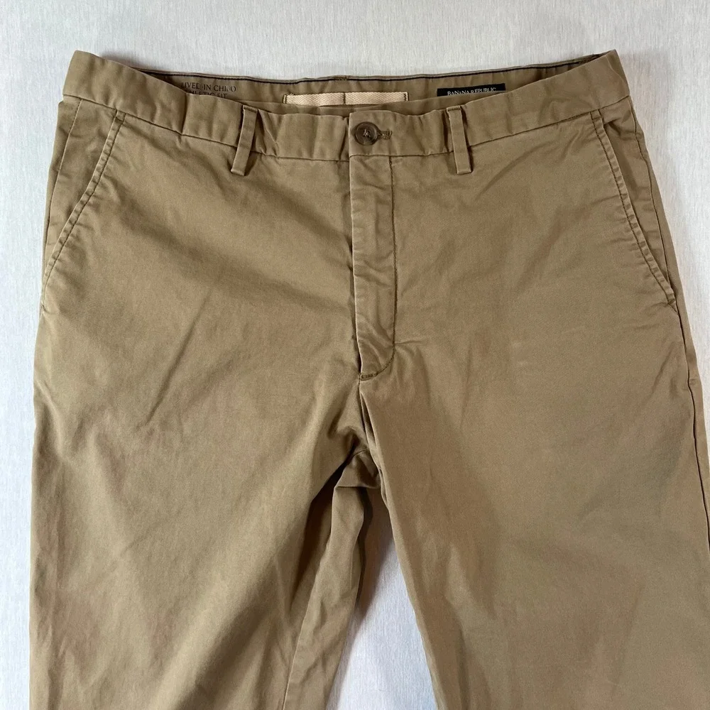 Banana Republic Pants Men 36x32 (Fit 36x29) Lived-In Chino Athletic Fit Khaki